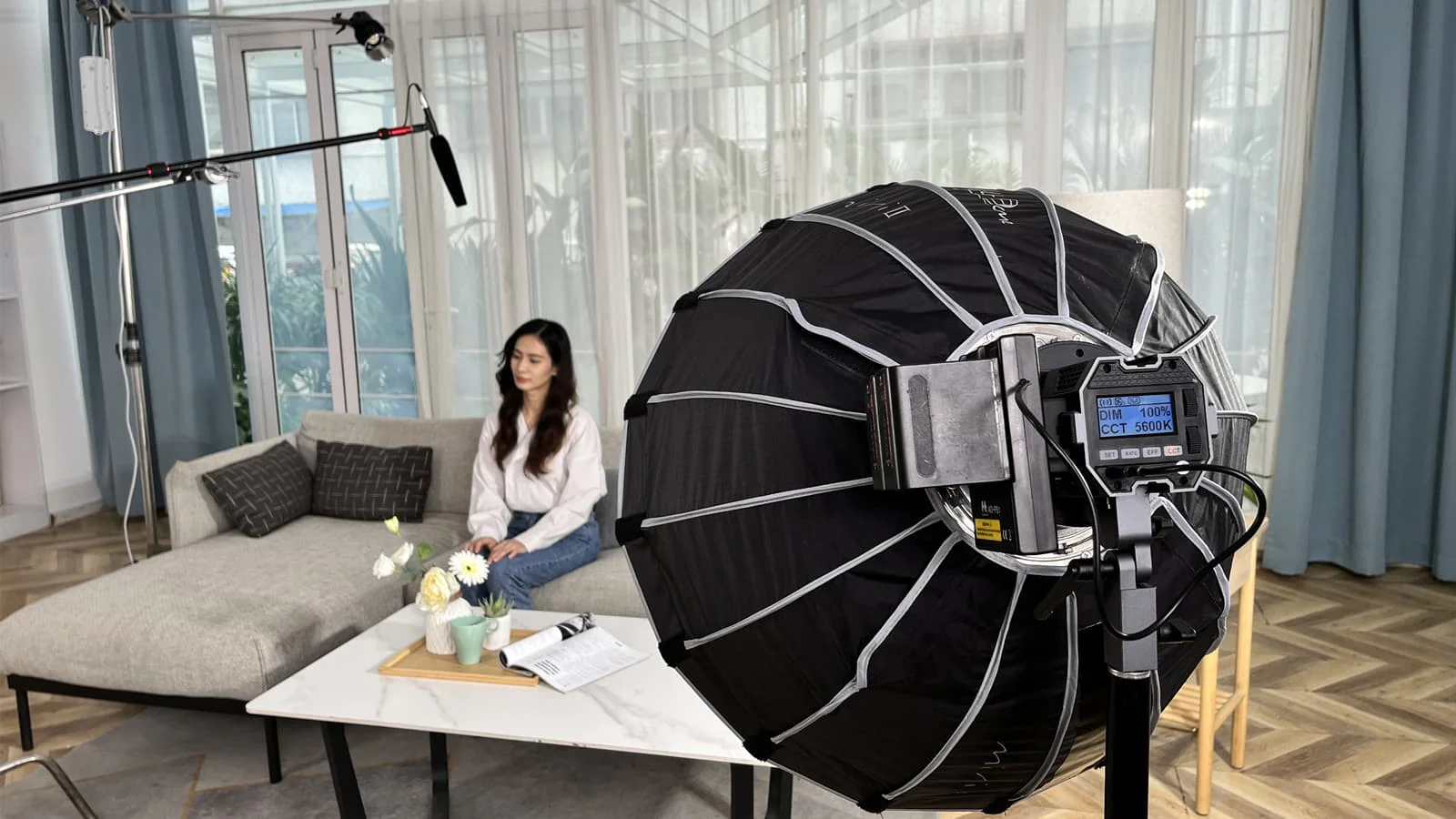 Professional camera and lighting setup for YouTube